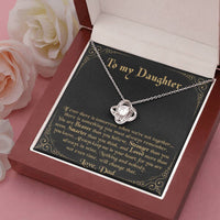 Dad to Daughter Love Knot Pendant, To My Daughter Love Knot Necklace, Cubic Zirconia Love Knot Jewelry, Birthday Christmas Keepsake Present