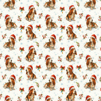 Basset Hound Dog Holiday Gift Wrap, Basset Hound Christmas Wrapping Paper, Santa Dog Festive Wrapping Paper, Dog Lover Xmas Present Wrap