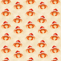 Coastal Holiday Gift Wrap, Santa Crab Christmas Wrapping Paper, Crab Pattern Wrapping Paper, Beachy Xmas Gift Wrap Roll, Ocean Present Paper