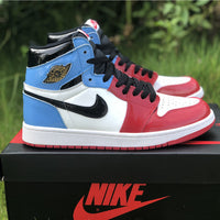 Sneakers, Blue Red Colorway, Patent Leather Footwear, Lace Up Design, Casual Gift for Sneaker Fans
