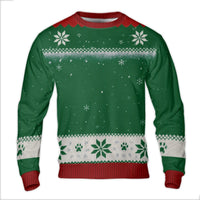 Snowflake Dog Paw Holiday Sweatshirt, Christmas Paw Print Ugly Sweater, Festive Pet Lover Xmas Crewneck, Dog Lover Ugly Sweater Holiday Present