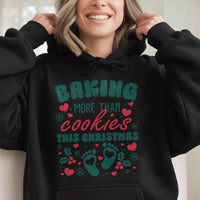 Christmas Pregnancy Announcement Hoodie, Baking More Than Cookies Hoodie, Baby Feet Holiday Hoodie, Mom to Be Sweatshirt, Xmas Baby Reveal