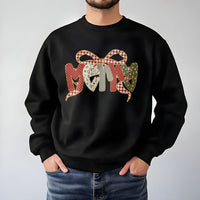 Adorable Girly Holiday Shirt, Coquette Bow Merry Christmas Sweatshirt, Festive Winter Crewneck Pullover, Preppy Christmas Sweater Present for Her