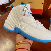 High Top Sneakers, White Blue Colorway, Lace Up Design, Casual Gift for Sneaker Fans