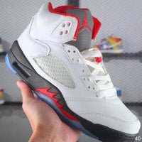 Sneakers, White Black Red Colorway, Lace Up Design, Casual Gift for Sneaker Fans