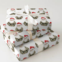 Military Camouflage Gift Wrap, Camo Santa Christmas Wrapping Paper, Patriotic Veteran Holiday Wrapping Paper, Tactical Santa Gift Wrap Roll