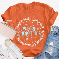 Merry and Bright Snow Falling Tee, Holly Jolly Hot Cocoa Shirt, Adorable Christmas Graphic T-Shirt, Comfy Winter Holiday Shirt, Xmas Present Tee