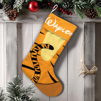 Custom Name Kids Holiday Stocking, Personalized Tiger Christmas Stocking, Velboa Animal Xmas Stocking, Fireplace Mantel Decor Present