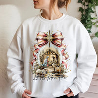Watercolor Nativity Scene Crewneck, Oh Come Let Us Adore Him Sweatshirt, Christian Holiday Sweater, Religious Christmas Sweatshirt