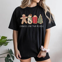 Adorable Gingerbread Snowman Graphic Tee, Cookies for Two Please Christmas T-Shirt, Holiday Pregnancy Reveal Shirt, Expecting Parents Present Tee