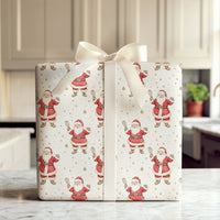Watercolor Whisk Holiday Gift Wrap Roll, Baking Santa Christmas Wrapping Paper, Cookie Baker Present Paper, Kitchen Chef Gift Wrap