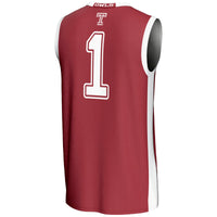 #1 Temple Owls Lightweight Basketball Jersey - Red