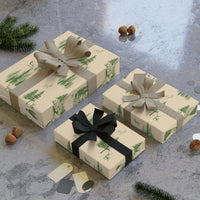 Pine Tree Forest Nature Gift Wrap Roll, Rustic Woodland Deer Wrapping Paper, Cabin Christmas Wrapping Paper, Holiday Present Wrap Roll