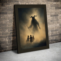 Dark Fantasy Demon Canvas Print, Krampus Canvas Wall Art, Gothic Horror Christmas Canvas, Spooky Holiday Wall Decor, Winter Myth Present