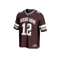 #12 Texas A&M Aggies Lightweight Collegiate Football Fashion Jersey - Maroon