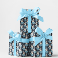 Adorable Border Collie Gift Wrap, Border Collie Wrapping Paper, Herding Dog Breed Wrapping Paper, Border Collie Lover Gift Wrap, Christmas Paper