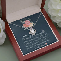 Love Knot Pendant Necklace, Granddaughter Love Knot Necklace from Grandma, Christmas Love Knot Jewelry, Birthday CZ Present for Granddaughter