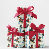 Festive Dog Gift Wrap, Miniature Schnauzer Christmas Wrapping Paper, Adorable Puppy Holiday Wrapping Paper, Dog Lover Gift Wrap Paper Roll