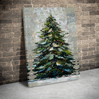 Textured Impasto Tree Art Print, Christmas Tree Digital Download, Holiday Tree Poster, Festive Christmas Wall Art, Winter Holiday Home Decor