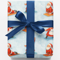 Humorous Fitness Christmas Wrapping Paper, Yoga Santa Gift Wrap Paper, Holiday Yoga Present Paper Roll, Adorable Xmas Gift Wrap, Winter Present Paper