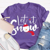 Festive Winter Holiday T-Shirt, Let It Snow Christmas Shirt, Adorable Snowflake Graphic Tee, Merry Xmas Apparel, Seasonal Present Shirt