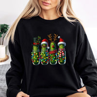 Festive Holiday Pickle Sweatshirt, Christmas Pickle Sweatshirt, German Tradition Ornament Crewneck, Humorous Ugly Xmas Pullover Sweater Present