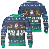 Cobra Kai Pixel Santa Reindeer Pullover, Mercy Is for the Weak Ugly Christmas Sweatshirt, Karate Dojo Holiday Sweater, Gamer Jumper