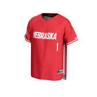 #1 Nebraska Huskers Lightweight Baseball Jersey - Scarlet