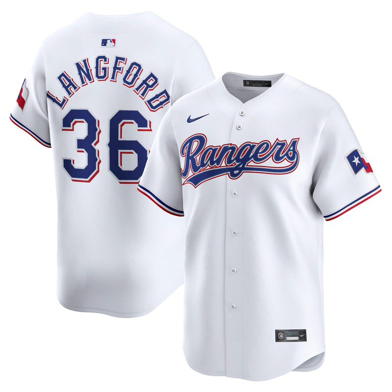 Texas Rangers Wyatt Langford White Home Limited Player Jersey