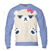 Humorous Nostalgia Animal Holiday Sweatshirt, Grumpy Cartoon Bear Ugly Christmas Sweater, Adorable Retro Xmas Crewneck, Winter Graphic Pullover