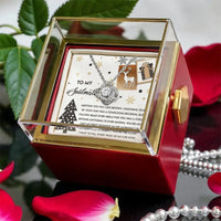 Sparkling CZ Crystal Knot Necklace, Soulmate Love Knot Necklace, Romantic Rose Box Pendant Necklace, Christmas Anniversary Present for Her