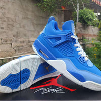 Mid Top Sneakers, Royal Blue Gold Colorway, Lace Up Design, Casual Gift for Sneaker Fans
