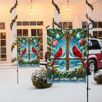 Winter Memorial Bird Yard Flag, I Am Always with You Cardinal Christmas Garden Flag, Double-Sided Holiday Lawn Banner Flag