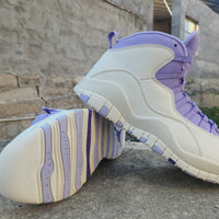 High Top Sneakers, White Purple Colorway, Lace Up Design, Casual Gift for Sneaker Fans