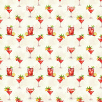 Festive Holiday Drink Gift Wrap Roll, Watercolor Christmas Cocktail Wrapping Paper, Seasonal Party Wrapping Paper, Xmas Gift Wrapping Paper