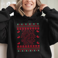 Humorous Reality TV Quote Hooded Sweatshirt, Sprinkle Cookies Ugly Christmas Hoodie, Retro Holiday Cookie Hoodie, Xmas Party Sweater Present