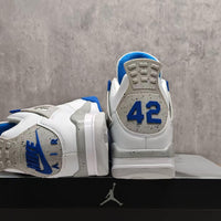 High Top Sneakers, White Blue Gray Colorway, Lace Up Design, Casual Gift for Sneaker Fans