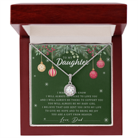 Eternal Hope Necklace, To My Daughter Necklace, Cubic Zirconia Pendant Necklace, Christmas Present from Dad