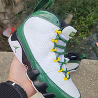 High Top Sneakers, White Green Colorway, Lace Up Design, Casual Gift for Sneaker Fans
