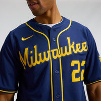 Milwaukee Brewers Christian Yelich Navy Alternate Limited Jersey