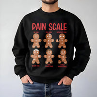 Humorous Nursing Christmas Sweater, Pain Scale Gingerbread Sweatshirt, Medical Holiday Crewneck, Doctor RN Student Winter Graphic Pullover