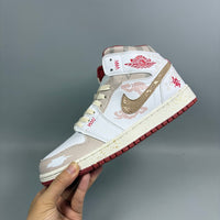 High Top Sneakers, White Pink Colorway, Lace Up Design, Casual Gift for Sneaker Fans
