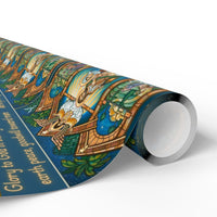 Stained Glass Christmas Gift Wrap, Nativity Scene Wrapping Paper, Holy Family Wrapping Paper, Religious Xmas Gift Wrap, Christian Present Paper