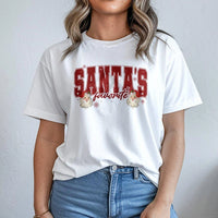 Retro Christmas Graphic T-Shirt, Santa's Favorite T-Shirt, Vintage Holiday Graphic Tee, Adorable Xmas Party T-Shirt, Christmas Present for Family