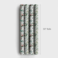 Botanical Greenery Christmas Gift Wrap, Watercolor Winter Berries Wrapping Paper, Rustic Holiday Foliage Wrapping Paper, Xmas Gift Wrap