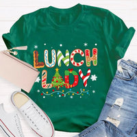 Festive Holiday Cafeteria Staff Graphic Tee, Lunch Lady Christmas Shirt, Cafeteria Worker Christmas Shirt, School Staff Holiday Present