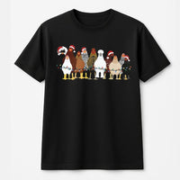 Humorous Holiday Chicken Shirt, Christmas Chicken T-Shirt, Retro Farm Animal Graphic Tee, Adorable Chicken Lover T-Shirt, Farmer Holiday Present