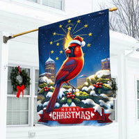 Hoosier Torch State Flag, Indiana Christmas Cardinal Bird Garden Flag, Double Sided Winter Holiday Yard Flag, State Pride Lawn Decor
