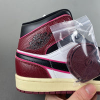Mid Top Sneakers, Burgundy White Black Colorway, Lace Up Design, Casual Gift for Sneaker Fans
