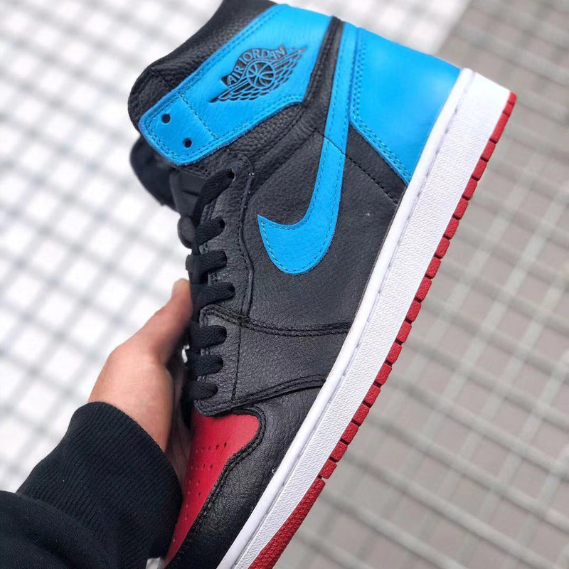 Sneakers, Blue Black Red Colorway, Lace Up Design, Casual Gift for Sneaker Fans